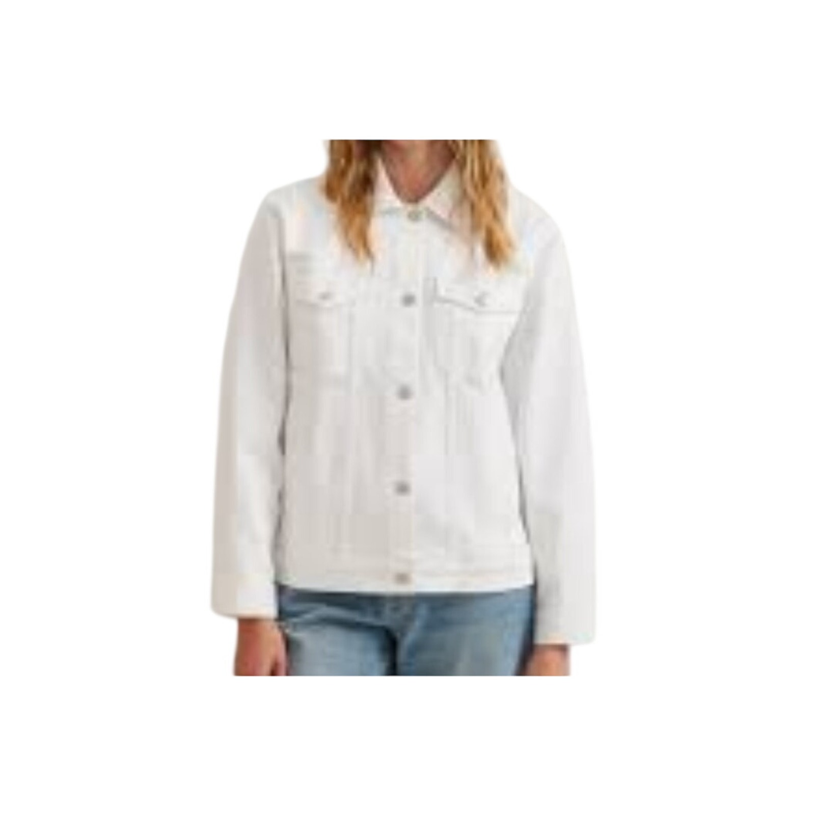 Eddie Bauer Womens White Authentic Button Front Jacket Chest Pocket Size Txl Nwt
